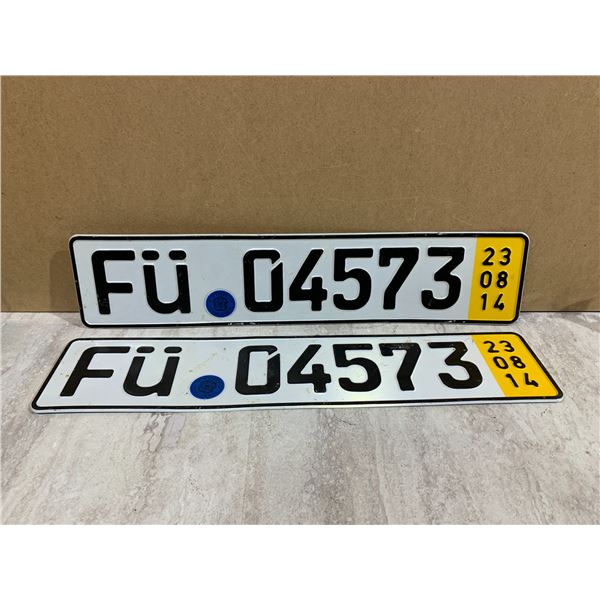 Lot of 2 License Plates European