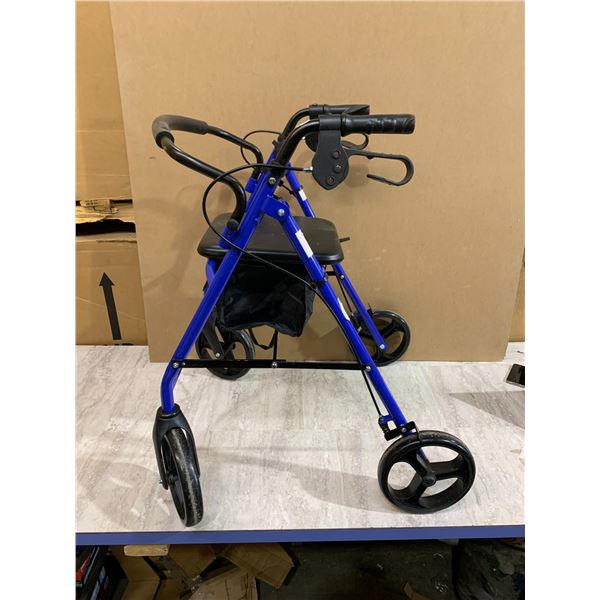 Medline Steel Lightweight Folding 4-Wheel Rollator Walker