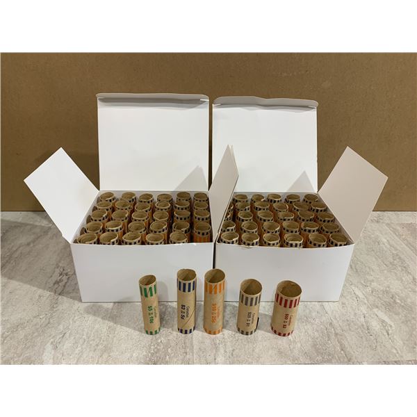 Lot of 2 Canadian Coin Rollers 150 Per Pack Assorted