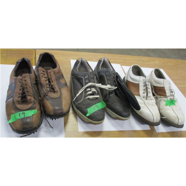 GOLF SHOES (SIZE 10?) - 3 PAIR