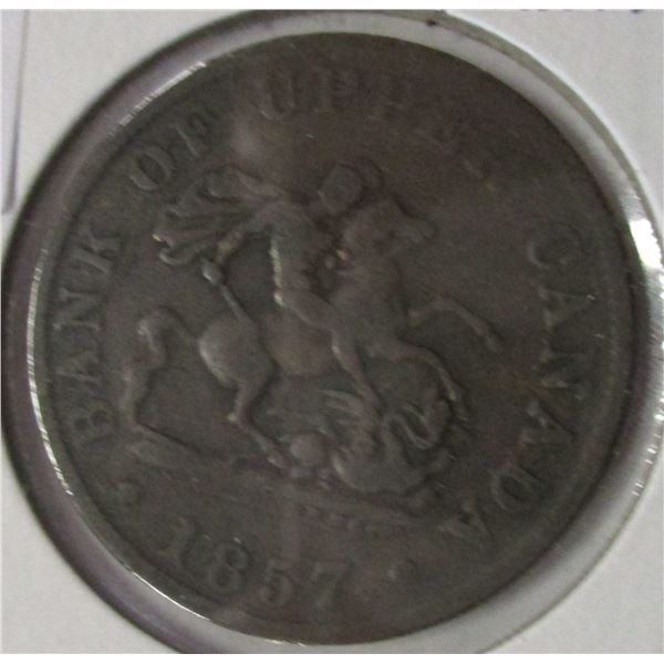 1857 BANK OF UPPER CANADA PENNY TOKEN