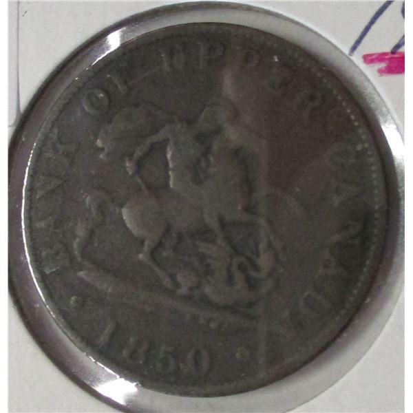 1850 BANK OF UPPER CANADA PENNY TOKEN