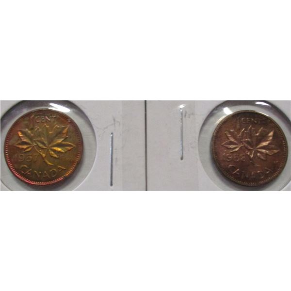 1957 - 1958 PROOF CAMEO LAST OF CANADA PENNIES