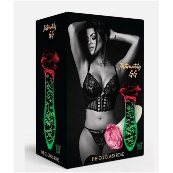 Glass Rose Glow-In-The-Dark Anal Butt Plug Easy To Clean Probe Adult Sex Toy
