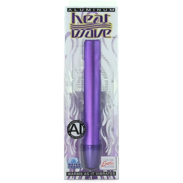California Exotics Aluminum Heat Wave Slender Teaser Warming Vibe, Waterproof, Purple, 6.25 Inch