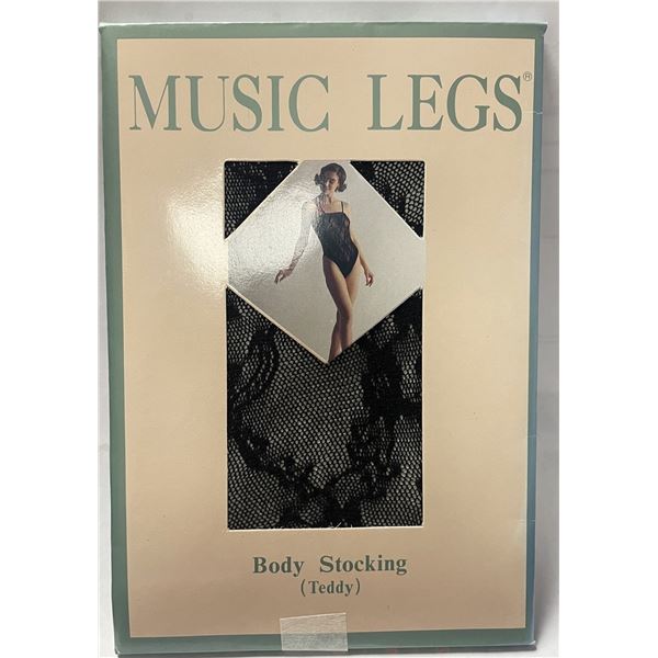 Music Legs body stocking Teddy Black lace