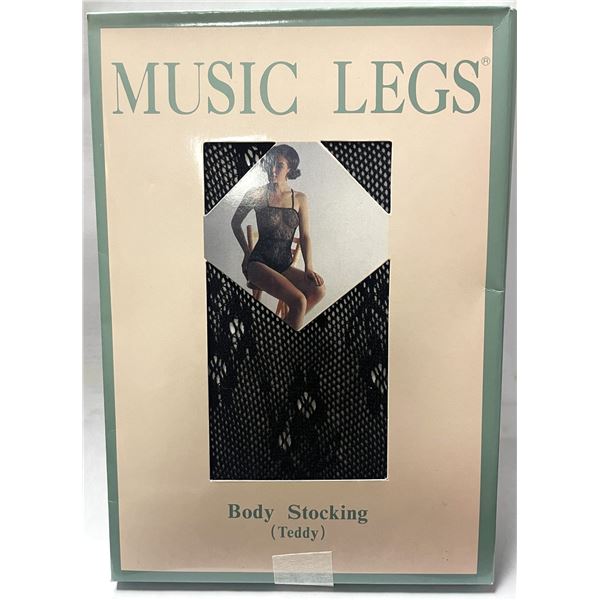 Music Legs body stocking Teddy Black lace
