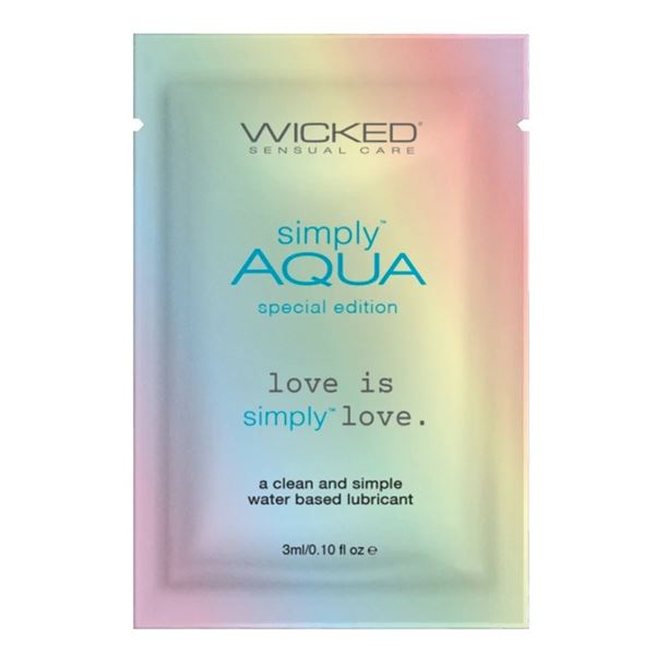 QUANTITY OF 15 , Wicked Simply Aqua Special Edition Water Based Personal Lubricant, Paraben-Free, 3 