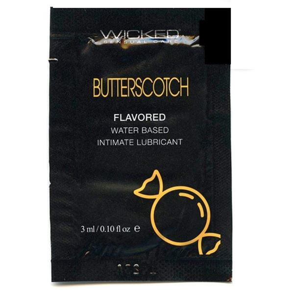 QUANTITY OF 8, Wicked Sensual Care Butterscotch - Ultra Silicone Lubricant - 3ml Foil Packet