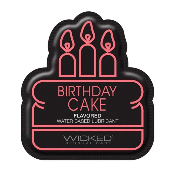 Quantity of 14, Wicked Sensual Aqua Flavored Birthday Cake Foil Pack 3ML