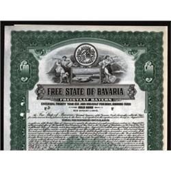 Free State of Bavaria Specimen Bond.