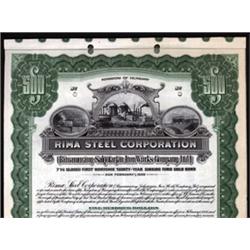 Rima Steel Corporation Specimen Bond.