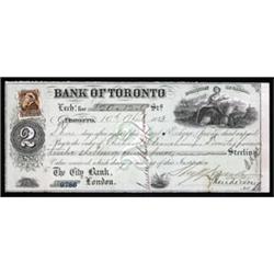 Bank of Toronto Bill of Exchange.