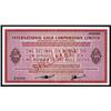 Image 1 : International Gold Corporation Limited Specimen Gold Certificate.