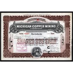 Michigan Copper Mining Stock.