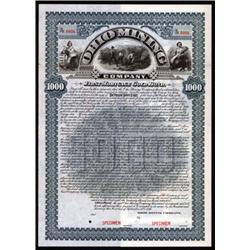 Ohio Mining Company Specimen Bond.