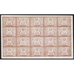 Currency Notes, 1921 Issue Uncut Sheet.