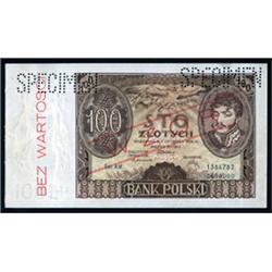 Bank Polski, 1930-32 Issue Specimen.