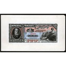 Imperio Do Brasil Proof Banknote.