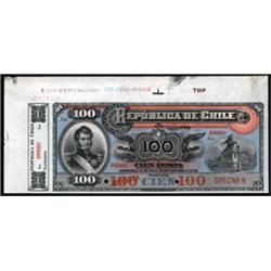 Republica De Chile Specimen Banknote. 