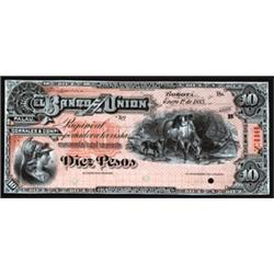 Banco De La Union Proof Banknote.