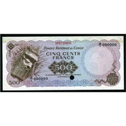 Banque Nationale Du Congo, 1961 Issue.