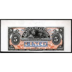 El Banco De La Union Proof Banknote. 
