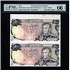 Image 1 : Bank Markazi Iran Error, Unissued Uncut Pair - Wet Ink Transfer.