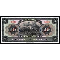 Banco De Mexico Specimen Banknote Pair.