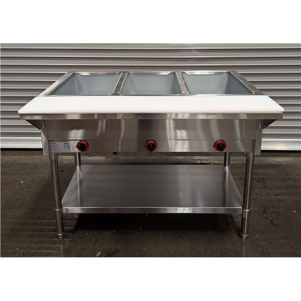 3-Pan Steam Table, Omcan 47363 | Assembled/6005/R8FL