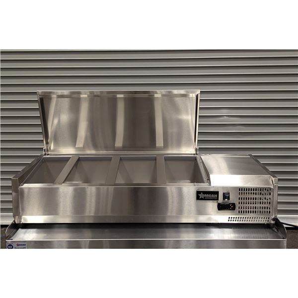 46" Stainless Lid Topping Rail, Omcan 46658 | Assembled/R2-1