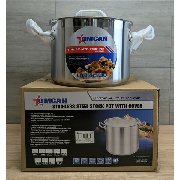 8qt Stock Pot, Omcan 80437 | L1-2