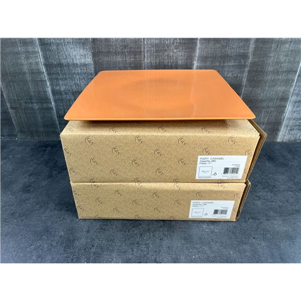 11" Caramel Square Plates, Chef & Sommelier S1065 - Lot of 12 | L6CR2