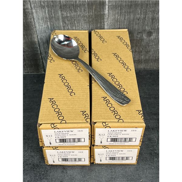 Lakeview Soup Spoons, Arcoroc FK909  - Lot of 48pcs | L6CR5