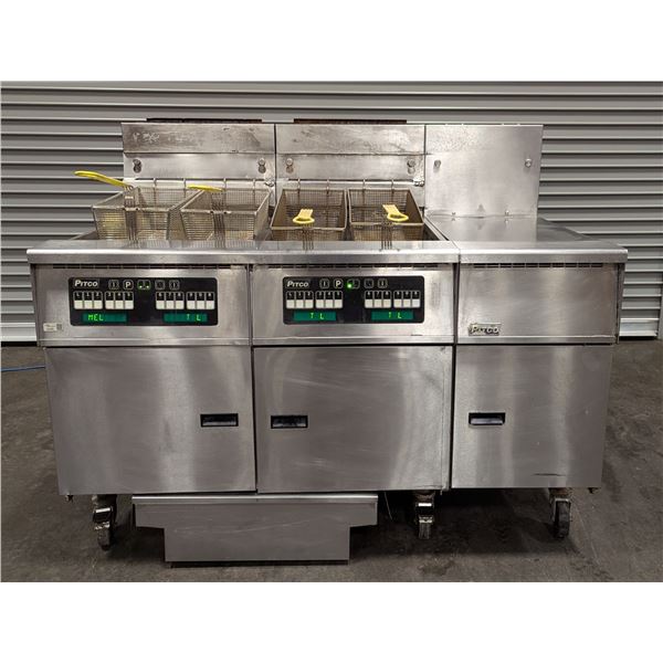Pitco SG18 JS Gas Double Fryer W/Oil Filtration & Dump Station | 4924/R7FL