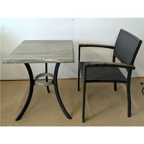 23-1/2" x 23-1/2" Square Table W/Chair - Lot of 2pcs | LBD2-1