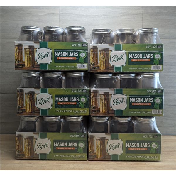 Ball 24oz Mason Jars W/Lids & Bands - Lot of 54 (6 Packs) | FtMC1