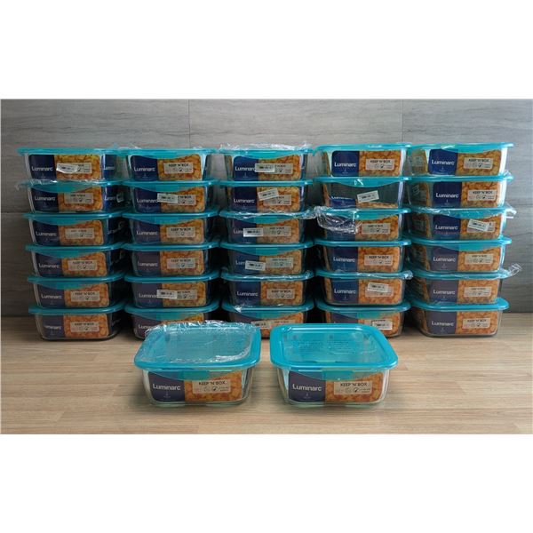 1.22L Glass Square  Keep N Boxes, Arcoroc P5520 - Lot of 32 | FtF