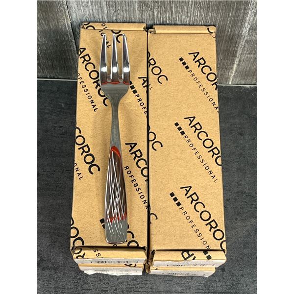Lakeview Cocktail Forks, Arcoroc FK921  - Lot of 48pcs | L6CR5