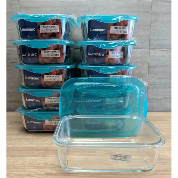 1.22L Glass Square  Keep N Boxes, Arcoroc P5520 - Lot of 11 | FtF