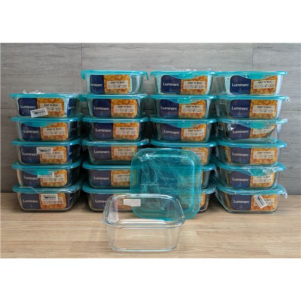 760ml Glass Square Keep N Boxes, Arcoroc P5521, Lot of 24 | FtF