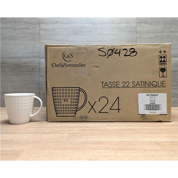 Satinique 8oz Coffee & Tea Cups, Chef & Sommelier S0428 - Lot of 24 | R4-3