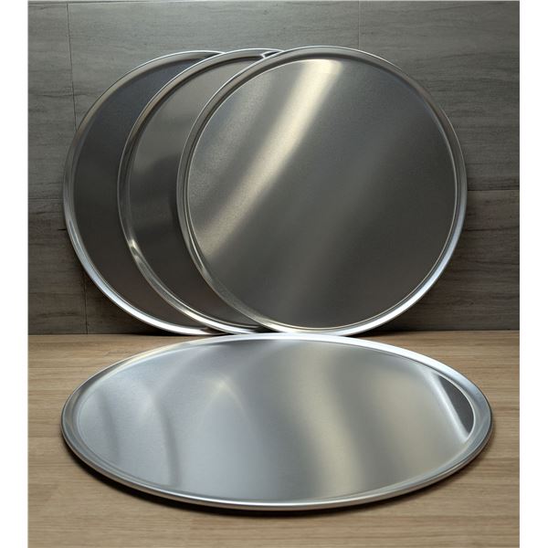 18" Solid Pizza Pan, Omcan 20224 - Lot of 4 | CC4