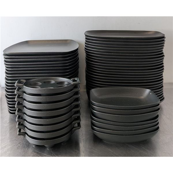 Assorted Revol Porcelain Black Plates - Lot of Approx. 60pcs | ML2-2/MC1