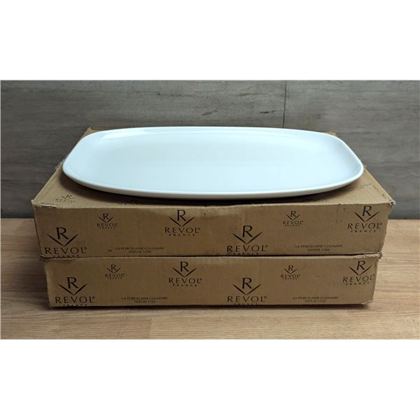 Revol 14-1/4" x 8-1/4" White Plates - Lot of 8 (2 Cases) | ML2-2/MC5