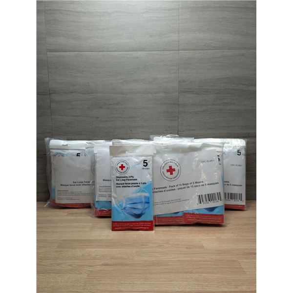 Canadian Red Cross Disposable 3-Ply Ear Loop Masks - Lot of 300 (4 Packs) | Ft1
