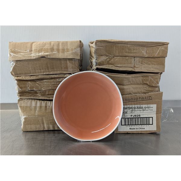 6.5" Canyon Ridge Orange Plates, Arcoroc FJ626 - Lot of 36 | FtF