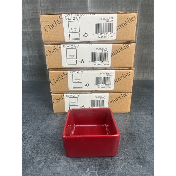 2.25" Purity Red Square Bowl, Chef & Sommelier S1070 - Lot of 24 | CC2