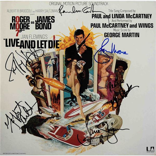 James Bond Live and Let Die original cast signed soundtrack