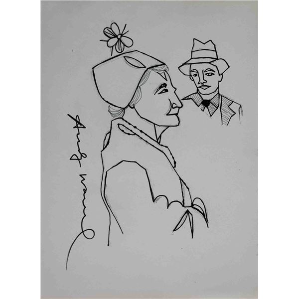 Andy Warhol Signed Sketch